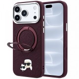 Husa MagSafe pentru Apple iPhone 18 Pro / 17 Pro, Karl Lagerfeld, Ring Stand 360 Karl &amp; Choupette Pin, Visinie