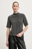 Abercrombie &amp; Fitch pulover din amestec de lana femei, culoarea gri, cu turtleneck, KI150-4339
