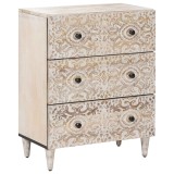 vidaXL Dulap de depozitare Alb 60 x 33,5 x 75 cm Lemn de mango solid 4018371