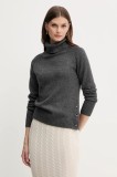 Silvian Heach pulover din amestec de l&acirc;nă DIOUF culoarea gri, light, cu guler, GPA25232LU