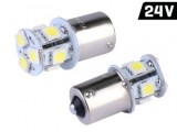 Set 2 Becuri LED 24V P21W BA15s Alb 6000K Auto Camion Remorca