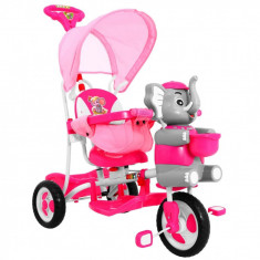 Tricicleta pentru copii cu elefant, roz foto