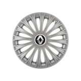 Set 4 Capace Roti 15 inchi (R15) Dino Gri, Compatibile cuRenault, Autohelix MSA