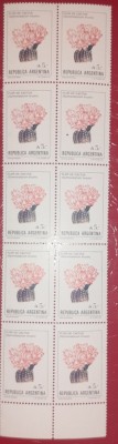 Argentina 1987 , flori de cactus, plante, flora, 1v. X10, mnh foto