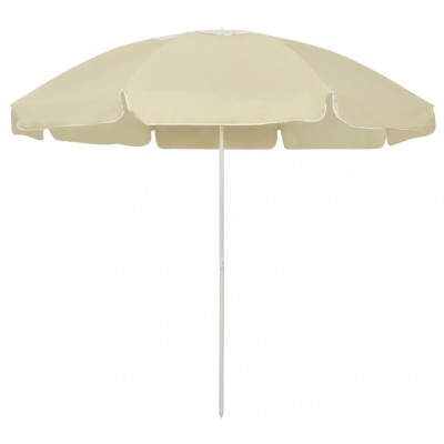 vidaXL Umbrelă de soare de plajă, galben nisipiu, 240 cm 314711 foto