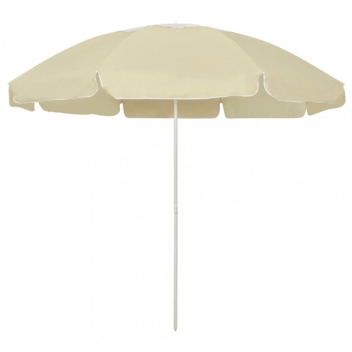vidaXL Umbrelă de soare de plajă, galben nisipiu, 240 cm 314711