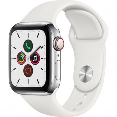 Smartwatch Apple Watch Series 5 GPS Cellular 40mm Stainless Steel Case White Sport Band S/M &amp;amp; M/L foto