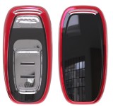 Husa Cheie Smartkey Compatibila cu Audi 3 Butoane ROSIE TPU+PC Audi A6 A7 A8 4G