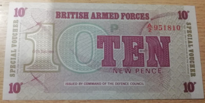 M1 - Bancnota foarte veche - Marea Britanie - militara - 10 new pence foto