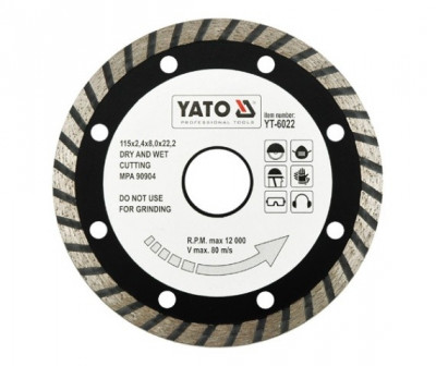 Disc diamantat Turbo 115 mm YATO foto