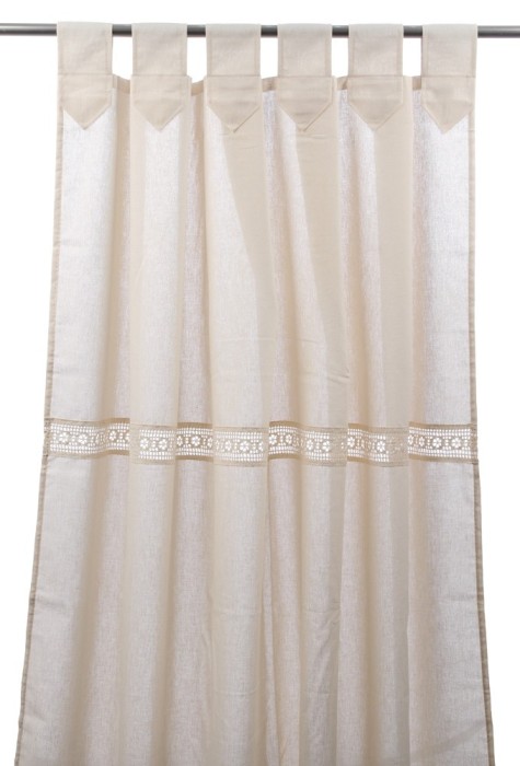 Perdea Rustica, bumbac, crem, 140 x 160 cm