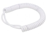 Cablu spiralat neecranat alb PUR 0,3m-1,2m 300V