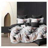 Lenjerie pat dublu,bumbac finet,6 piese,cearceaf cu elastic 180x200cm, cearceaf pilota 200x230cm, 2 fete de perna 50x70, 2 fete de perna 70x70-A1107