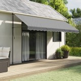 VidaXL P&acirc;nză rezervă copertină antracit 4.5m poliester rezistent apă UV protecție soare v&acirc;nt