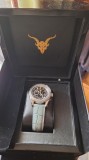 Ceas Cronograf Barbatesc DRACO AWAKENING, Mecanism Seiko VK63, Safir, Inox Satinat, Diametru 41mm, 2 Curele Piele