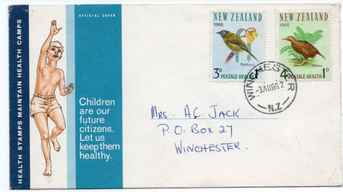 Noua Zeelanda 1966, FDC, Fauna - Pasari