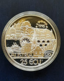Moneda de argint 925 - 25 Ecu &quot;Johann Strauss&quot;, Austria 1995 - A 3721, Europa
