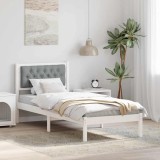 vidaXL Cadru de pat cu headboard Gri deschis 75 x 190 cm țesătură 878233
