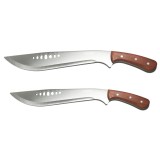 Cumpara ieftin Set 2 Macete Vanatoare IdeallStore Age of Safari, Otel Inoxidabil, Maro, Teaca Inclusa, Durabile