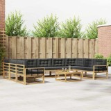 vidaXL Set de canapele de exterior cu pernă 10 pcs Alb și antracit 3387081
