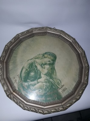 icoana veche cu rama speciala,litografie veche inramata tip tablou,T.GRATUIT foto