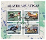 MOZAMBIC 2016 - Pasari de apa/ set complet - colita + bloc, Stampilat