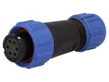 Mufă SP13 mamă IP68 6 pini 5A 125V lipire pe cablu 4-6,5mm