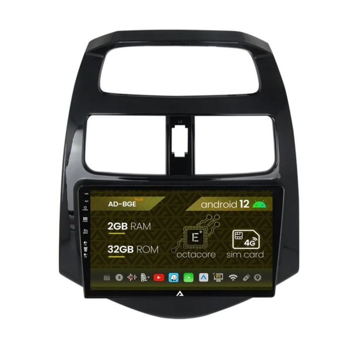 Navigatie Daewoo Matiz Chevrolet Spark (2010-2014), Android 12, E-Octacore 2GB RAM + 32GB ROM, 9 Inch - AD-BGE9002+AD-BGRKIT243