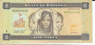 Bancnota 1 nakfa 2015 - Eritrea foto