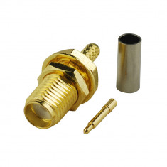 RP - SMA female ( male pin ) crimp RF Adapter for RG174 RG178 RG316