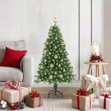 VidaXL Brad de Crăciun artificial Verde 120 cm PVC și Oțel și Plastic 3396895