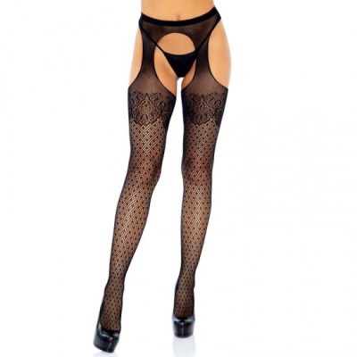 LEG AVENUE - POLKA DOT SUSPENDER HOSE ONE SIZE foto