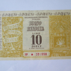 Italia 10 Lire 1959 bon de rentă aUNC