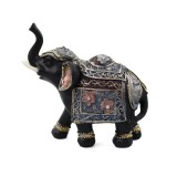 Statueta Black Elephant Gold din rasina, Negru, 15cm ComfortTravel Luggage, Ella Home