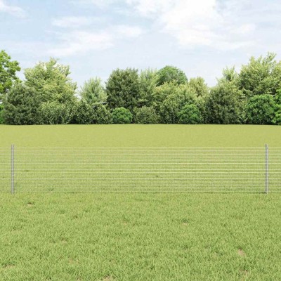 vidaXL Gard din s&amp;acirc;rmă sudată cu 11 U-pini Argintiu 0.4x25 m Oțel foto