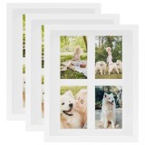 Rame foto 3D, 3 buc., alb, 28x35 cm pentru foto 4x(10x15 cm)