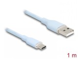 Cablu USB-A 2.0 la USB type C T-T 1m silicon Blue, Delock 81222