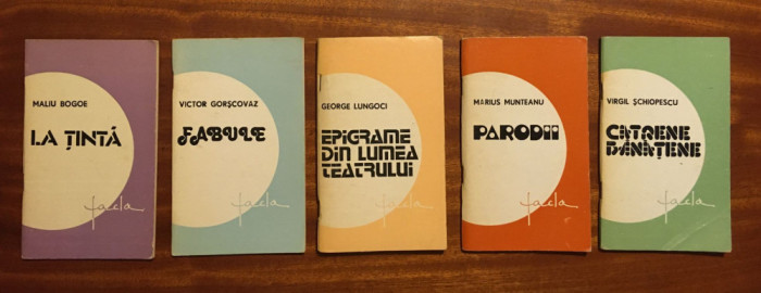 Set 5 cărți de buzunar de POEME autori rom&acirc;ni (Timișoara, Ed Facla, 1979) 38 lei