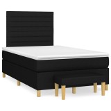 Cumpara ieftin Pat box spring cu saltea, negru, 120x200 cm, textil