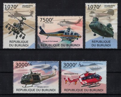 BURUNDI 2012 - Elicoptere / serie completa MNH foto