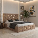 Pat Tapitat Bia Crem Catifea Premium Livrare rapidă