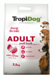 Hrana uscata pentru caini TropiDog, Premium Adult, tale mica, curcan &amp; orez, 12kg AnimaPet MegaFood