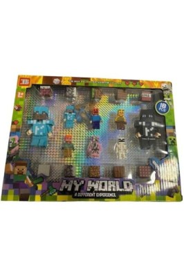 Set 18 figurine Minecraft și accesorii, 5cm, multicolor foto