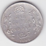 India 1 Rupee RUPIE 1905 Edward VII, Asia, Argint