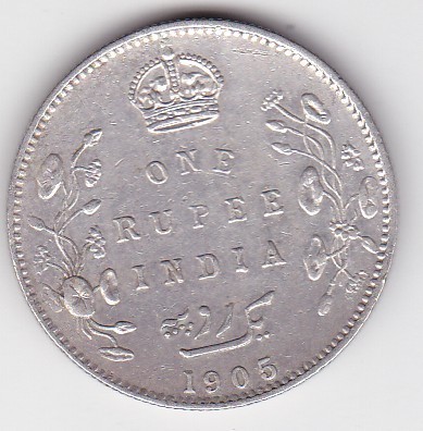 India 1 Rupee RUPIE 1905 Edward VII foto