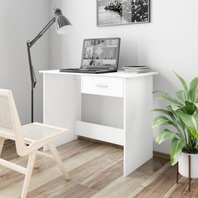 vidaXL Birou, alb, 100x50x76 cm, lemn prelucrat 800549 foto