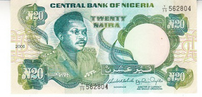 M1 - Bancnota foarte veche - Nigeria - 20 naira - 2006 foto
