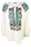 Bluza dama tip ie R 25, marime 2XL, alb/verde broscuta