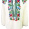 Bluza dama tip ie R 25, marime XL, alb/verde broscuta