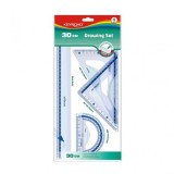 Set geometrie Keyroad KR971429, 30cm, PVC, blister 4 piese